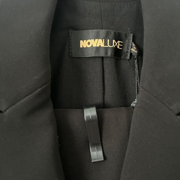 Black Fashion Nova Pants Suit with Rhinestone Fringe Trim Sz. M NWT - Picture 8 of 14